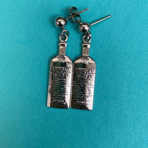 Absolut Vodka vintage silver earrings​